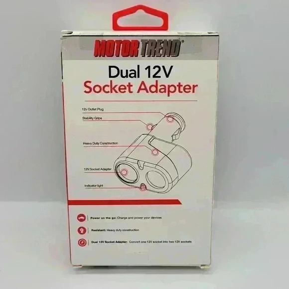 Motor Trend Dual 12V Universal Socket Adapter 2X 12 Sockets MT-12VDS - Picture 3 of 7